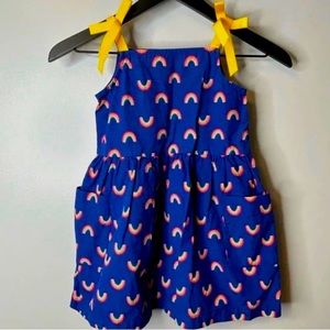 Hanna Anderson dress with bow straps.  Very cute lots of life, no stains.